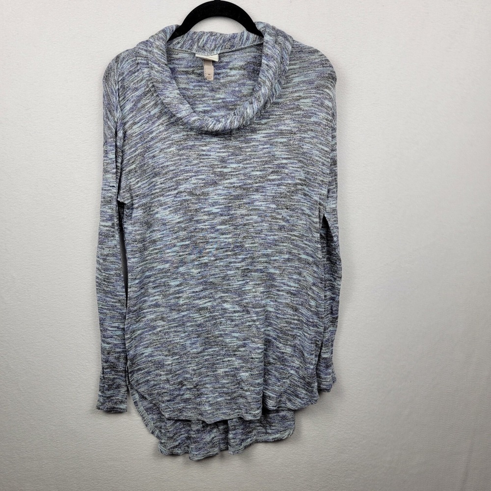 Knox Rose Long Sleeve Cowl Neck Space Dye Patterned Top Size M